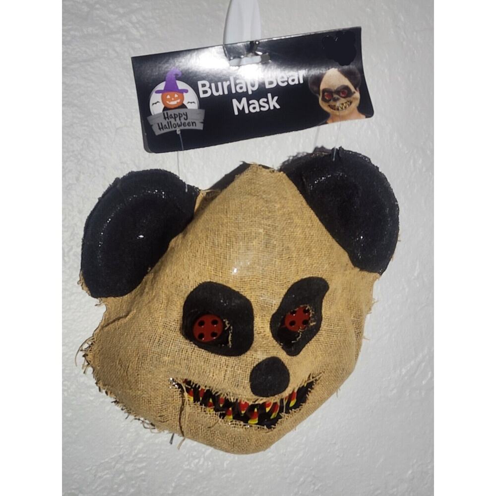 Halloween Mask Burlap Bear Face Costume Cosplay Demonic Adult Size